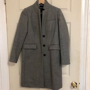 J Crew Regent Topcoat in Heathered Graphite Wool